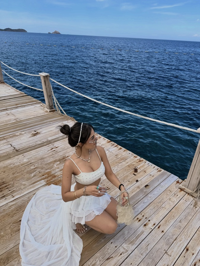 White Ruffle Beach Skirt
